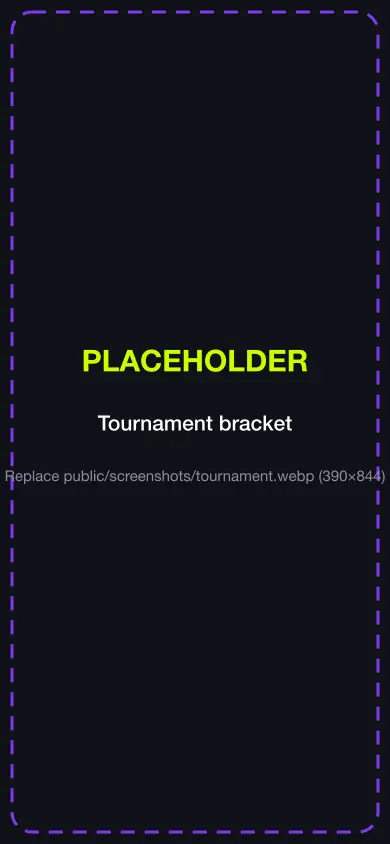 Placeholder for an XCue screenshot: tournament bracket